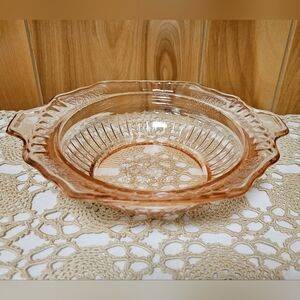 Anchor Hocking Mayfair Open Rose Serving Dish Pink Depression Glass